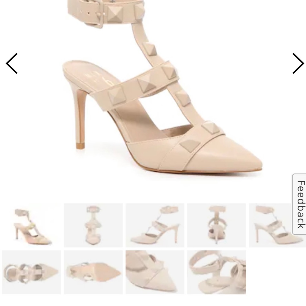 Pointed toe nude color heels